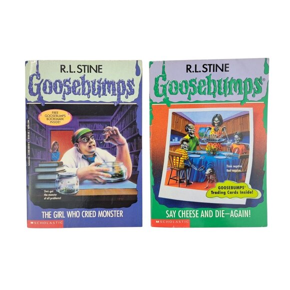 Scholastic Other - Goosebumps Books R L Stine Say Cheese Girl Cried Monster Lot of 2 1990s Original